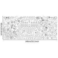 Dvbonike Giant Happy Hanukkah Coloring Posters for Kids Jumbo Chanukkah Paper Blank Banner with Menorah Dreidel 55” x 23.6” Coloring Tablecloth for School Art Crafts Home Party Supplies