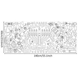 Dvbonike Giant Happy Hanukkah Coloring Posters for Kids Jumbo Chanukkah Paper Blank Banner with Menorah Dreidel 55” x 23.6” Coloring Tablecloth for School Art Crafts Home Party Supplies