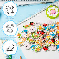 Dvbonike 60Pcs Ocean Animals Mini Erasers for Kids Bulk, Novelty Sea Animal Cute Pencil Eraser Marine Life 3D Desk Pet for Classroom Prizes Student Homework Reward Party Favors Gift Filler Supplies