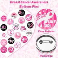 Dvbonike 40Pcs Breast Cancer Awareness Pins Buttons With Inspirational Texts Pink Ribbon Hope Faith Love Round Badges Decoration You Are Not Alone Brooch Pin for Event Supplies Clothe Bag Accessories