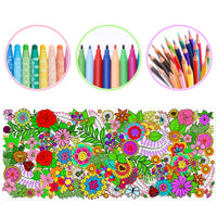 Dvbonike Jumbo Mandala Coloring Poster Giant Flower DIY Color-in Paper Art Blank Banner 55.1 x 23.6 Inch Drawing Tablecloth Wall Decor Party School Class Activities for Kids Arts Craft Suppiles