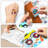 Dvbonike 106Pcs Monster Truck Party Favors Birthday Party Supplies Including Truck Stickers Tattoo Stickers Face Stickers Car Monster Truck Coloring Book for Your Friends Gift Reward Students Kids