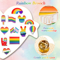 Dvbonike 12Pcs Rainbow Gay Pride Pins Parade Accessories Sets LGBT LGBTQ Flag Love is Love Enamel Pin Decorations Festivals Ornaments Colorful Decoration for Backpacks Hats Clothes Bags for Lesbian