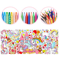 Dvbonike Jumbo Valentine’s Day Coloring Poster Giant Unicorn DIY Drawing Paper Art Blank Banner 55.1 x 23.6 Inch Coloring Wall Decoration School Group Activities for Kids Arts Craft Party Suppiles