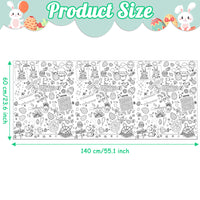 Dvbonike Giant Easter Coloring Poster Jumbo Easter Egg Bunny Color-in Paper Poster 55.1 x 23.6 inch DIY Blank Doodle Art Banner with Game Tablecloth Decoration for Home School Activity Party Supplies