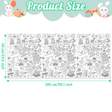 Dvbonike Giant Easter Coloring Poster Jumbo Easter Egg Bunny Color-in Paper Poster 55.1 x 23.6 inch DIY Blank Doodle Art Banner with Game Tablecloth Decoration for Home School Activity Party Supplies