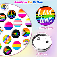 Dvbonike 20Pcs Rainbow Gay Pride Pins Buttons Parade Accessories Sets for Lesbian LGBT LGBTQ Love is Love Bisexual Proud Badges Festival Ornaments Colorful Decors for Backpacks Hats Clothes Bags