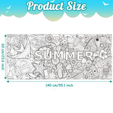Dvbonike Jumbo Mandala Coloring Poster Giant Summer Color-in Paper Poster DIY Drawing Blank Doodle Art Banner 55.1 x 23.6 inch Tablecloth Wall Decoration, Home School Activity Party Supplies for Kids