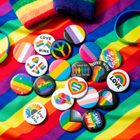 Dvbonike 40Pcs Gay Pride Button Pins Rainbow LGBT Round Badges Love is Love Heart Bisexual Proud Brooch Pin for Parade Festival Activity Decorations Party Favors Supplies Clothe Bag Hat Accessories