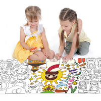 Dvbonike Giant Christian Bible Coloring Poster with Crosses Churches Kids DIY Blank Doodle Art Paper Banner 55.1X 23.6 Inch Jumbo Wall Decoration for Sunday School Group Activity Home Party Supplies