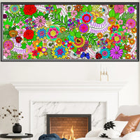Dvbonike Jumbo Mandala Coloring Poster Giant Flower DIY Color-in Paper Art Blank Banner 55.1 x 23.6 Inch Drawing Tablecloth Wall Decor Party School Class Activities for Kids Arts Craft Suppiles