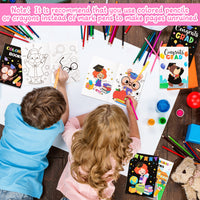 Dvbonike 24Pcs Kindergarten Graduation Coloring Books Congrats Grad DIY Color-in Pages with Animals Cartoon Characters Drawing Party Favors Gift Home School Classroom Artwork Supplies for Kids Age 4-8
