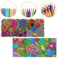 Dvbonike 2Pcs Jumbo Mandala Coloring Poster Giant Flower Color-in Paper Poster DIY Drawing Art Blank Banner Table Cover 55.1 x 23.6 inch Wall Decor, Home School Activity Party Supplies for Kids