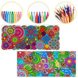 Dvbonike 2Pcs Jumbo Mandala Coloring Poster Giant Flower Color-in Paper Poster DIY Drawing Art Blank Banner Table Cover 55.1 x 23.6 inch Wall Decor, Home School Activity Party Supplies for Kids