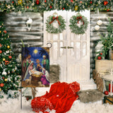 Dvbonike O Holy Night Garden Flag Christmas Nativity Linen Flag Vertical Double Sided Burlap Banner Outdoor Party Decorations for Winter Farmhouse Lawn Yard Patio Porch 18.4 x 12.4 Inch