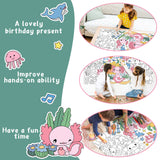 Dvbonike Axolotl Giant Coloring Poster Amphibian Theme Large Blank Doodle Art Paper Banner 55.1X 23.6 Inch DIY Drawing Supplies Kids Birthday Party Favors Gifts for Home School Classroom Activity
