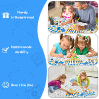 Dvbonike Giant Happy Hanukkah Coloring Posters for Kids Jumbo Chanukkah Paper Blank Banner with Menorah Dreidel 55” x 23.6” Coloring Tablecloth for School Art Crafts Home Party Supplies