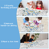 Dvbonike Giant Winter Coloring Poster with Snow Snowman Elk Christmas Tree Kids DIY Blank Doodle Art Paper Banner 55.1 X 23.6 Inch Jumbo Wall Decoration for School Group Activity Home Party Supplies