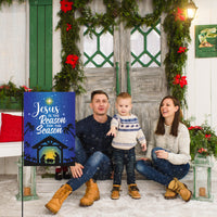 Dvbonike Jesus Is The Reason For The Season Garden Flag Christmas Nativity Linen Flags Vertical Double Sided Burlap Banner Outdoor Party Decors for Winter Farmhouse Lawn Yard Porch 18.4 x 12.4 Inch