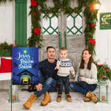 Dvbonike Jesus Is The Reason For The Season Garden Flag Christmas Nativity Linen Flags Vertical Double Sided Burlap Banner Outdoor Party Decors for Winter Farmhouse Lawn Yard Porch 18.4 x 12.4 Inch