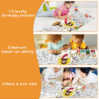 Dvbonike Giant Christian Bible Coloring Poster with Crosses Churches Kids DIY Blank Doodle Art Paper Banner 55.1X 23.6 Inch Jumbo Wall Decoration for Sunday School Group Activity Home Party Supplies