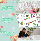 Dvbonike Giant Easter Coloring Poster Jumbo Easter Egg Bunny Color-in Paper Poster 55.1 x 23.6 inch DIY Blank Doodle Art Banner with Game Tablecloth Decoration for Home School Activity Party Supplies