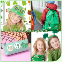 Dvbonike 40Pcs St. Patrick's Day Buttons Pins Shamrock Irish Round Badges Decoration, Saint Patrick's Day Brooch Pin, Lucky Party Favor Parade Supplies , Accessories for Hat Clothe Bags (20 Styles)