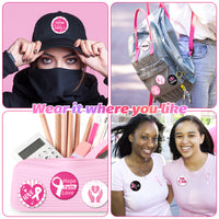 Dvbonike 40Pcs Breast Cancer Awareness Pins Buttons With Inspirational Texts Pink Ribbon Hope Faith Love Round Badges Decoration You Are Not Alone Brooch Pin for Event Supplies Clothe Bag Accessories