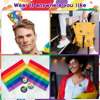 Dvbonike 40Pcs Gay Pride Button Pins Rainbow LGBT Round Badges Love is Love Heart Bisexual Proud Brooch Pin for Parade Festival Activity Decorations Party Favors Supplies Clothe Bag Hat Accessories