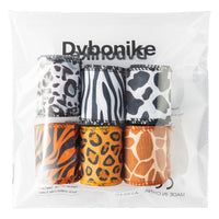 Dvbonike 6 Rolls Animal Print Wired Edge Ribbons Farmhouse Cow Print Faux Burlap Ribbon Safari Animal Leopard Zebra Tiger Giraffe Print Linen Sackcloth Crafts for Wreath Home Decor 2.5" x 5 Yard