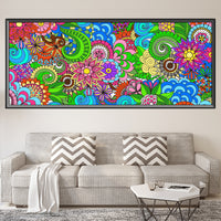 Dvbonike 2Pcs Jumbo Mandala Coloring Poster Giant Flower Color-in Paper Poster DIY Drawing Art Blank Banner Table Cover 55.1 x 23.6 inch Wall Decor, Home School Activity Party Supplies for Kids