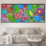Dvbonike 2Pcs Jumbo Mandala Coloring Poster Giant Flower Color-in Paper Poster DIY Drawing Art Blank Banner Table Cover 55.1 x 23.6 inch Wall Decor, Home School Activity Party Supplies for Kids
