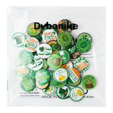 Dvbonike 40Pcs St. Patrick's Day Buttons Pins Shamrock Irish Round Badges Decoration, Saint Patrick's Day Brooch Pin, Lucky Party Favor Parade Supplies , Accessories for Hat Clothe Bags (20 Styles)