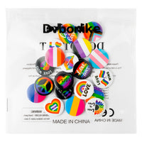 Dvbonike 20Pcs Rainbow Gay Pride Pins Buttons Parade Accessories Sets for Lesbian LGBT LGBTQ Love is Love Bisexual Proud Badges Festival Ornaments Colorful Decors for Backpacks Hats Clothes Bags