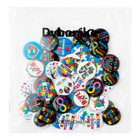 Dvbonike 40Pcs Autism Awareness Button Pins Novelty Colorful Round Badges, Love Needs No Words World Autism Awareness Day Brooch Pin, Special Education Promotional Supplies for Clothe Bag Accessories