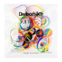 Dvbonike 24Pcs Gay Pride Pins with Rainbow Silicone Bracelets LGBT Heart Flag Lapel Pins for Daily Wear and LGBTQ Parade Celebration Festival Ornaments Colorful Decors Party Favor