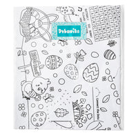 Dvbonike Giant Easter Coloring Poster Jumbo Easter Egg Bunny Color-in Paper Poster 55.1 x 23.6 inch DIY Blank Doodle Art Banner with Game Tablecloth Decoration for Home School Activity Party Supplies